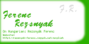 ferenc rezsnyak business card